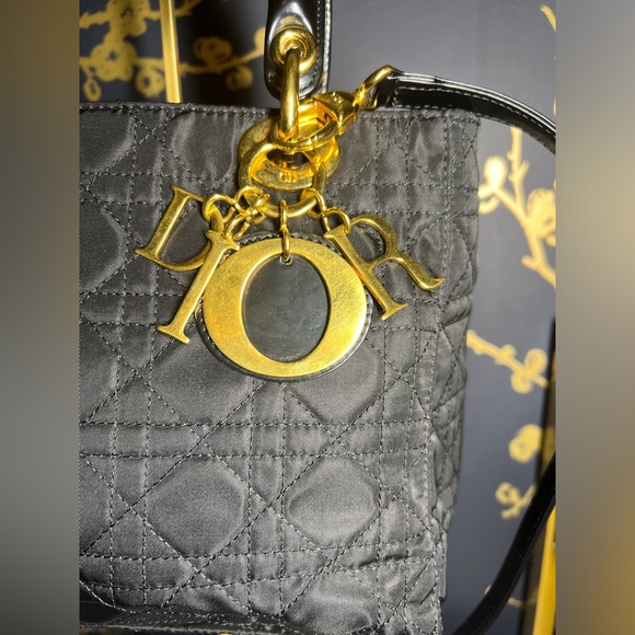 Dior Black Quilted Handbag with Gold Accents - Picture 5 of 16
